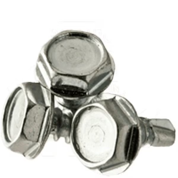Self-Drilling Screw, #8 x 3/4 in, Zinc Plated Steel Hex Head Hex Drive, 500 PK, Newport Fasteners, Mfr#: 160729-500